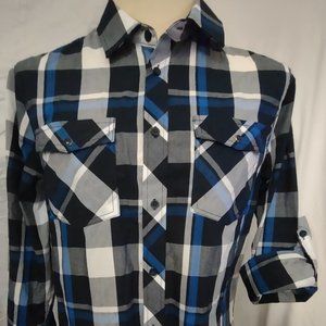 Eighty Eight Platinum Long/ Short Sleeve Checkered Shirt, Size L